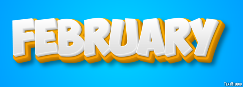 February Text Effect and Logo Design Word