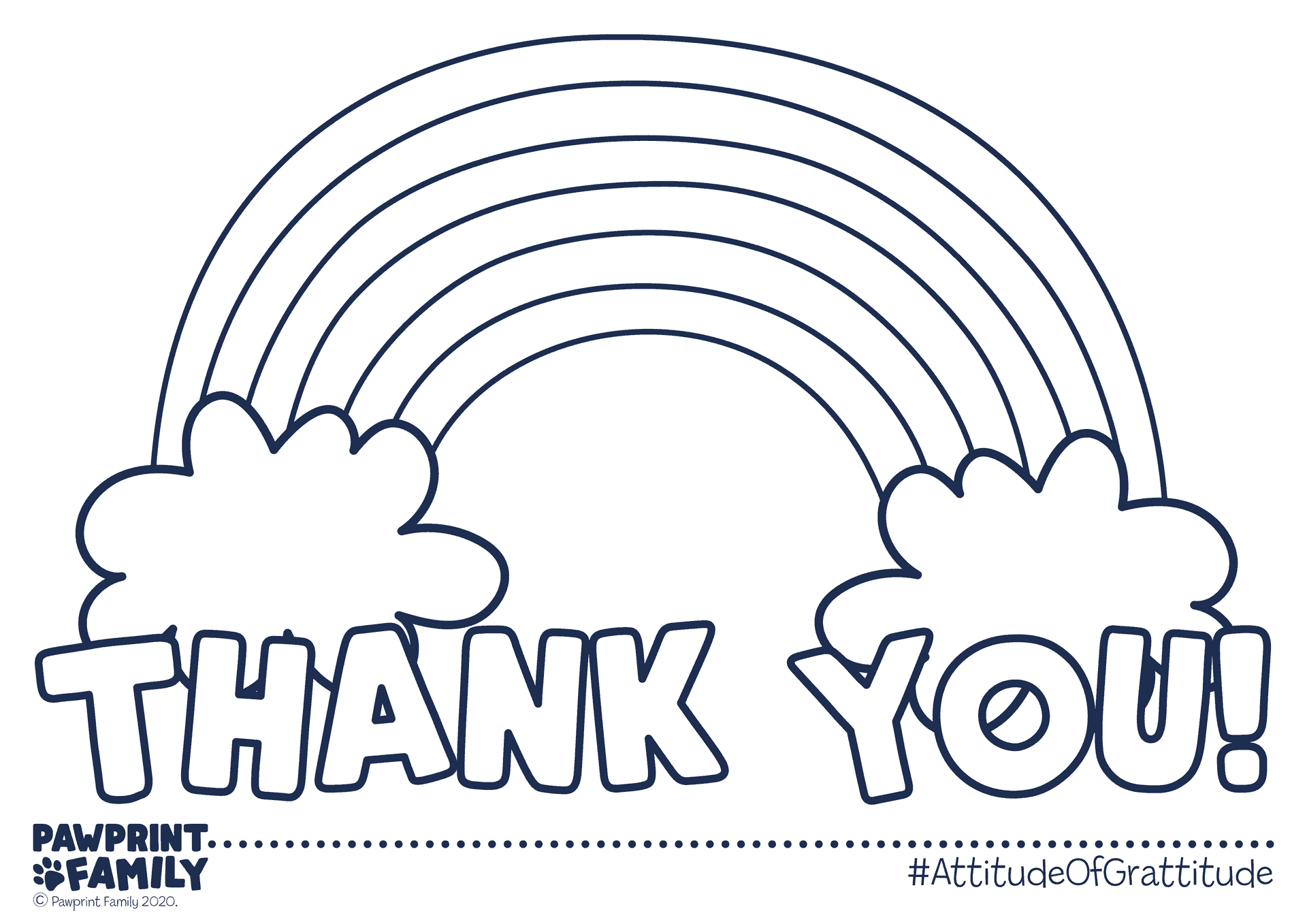 Thank You Colouring Sheet - Pawprint Family
