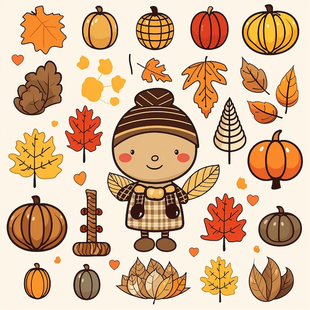 Joyful Harvest Cute Thanksgiving Clipart for a Happy Thanksgiving ...