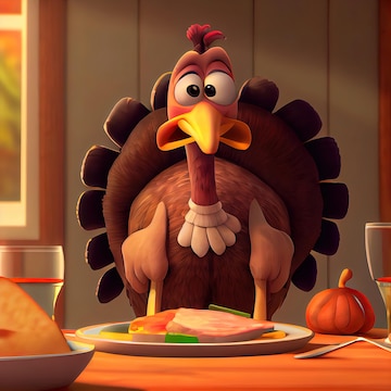 Premium Photo | Animated illustration of funny thanksgiving turkey