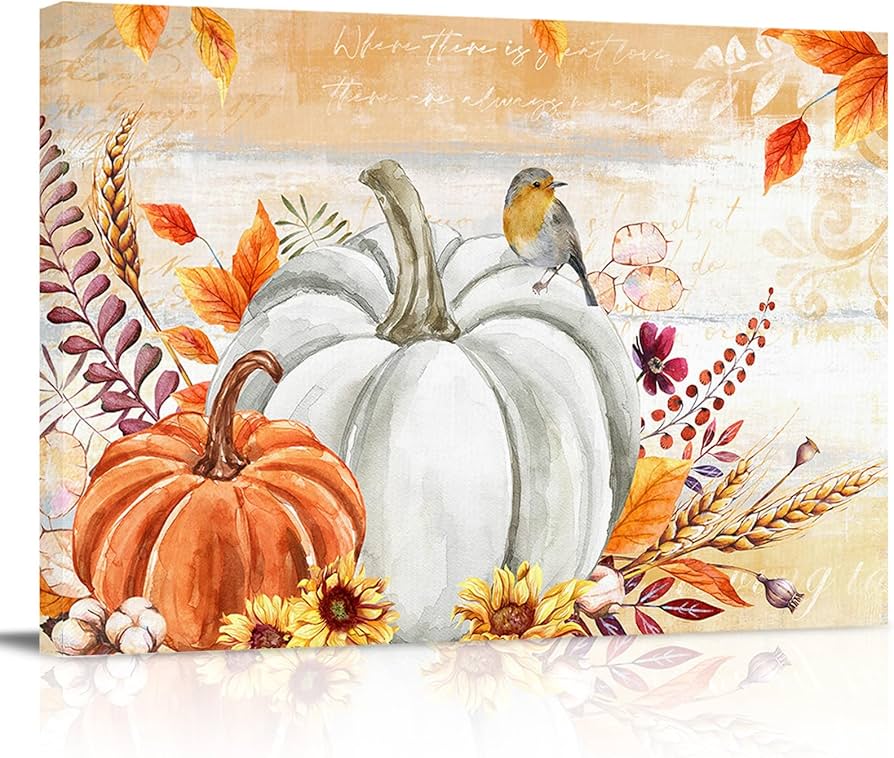 Amazon.com: ZFUNCING Thanksgiving Canvas Prints Wall Art Fall ...