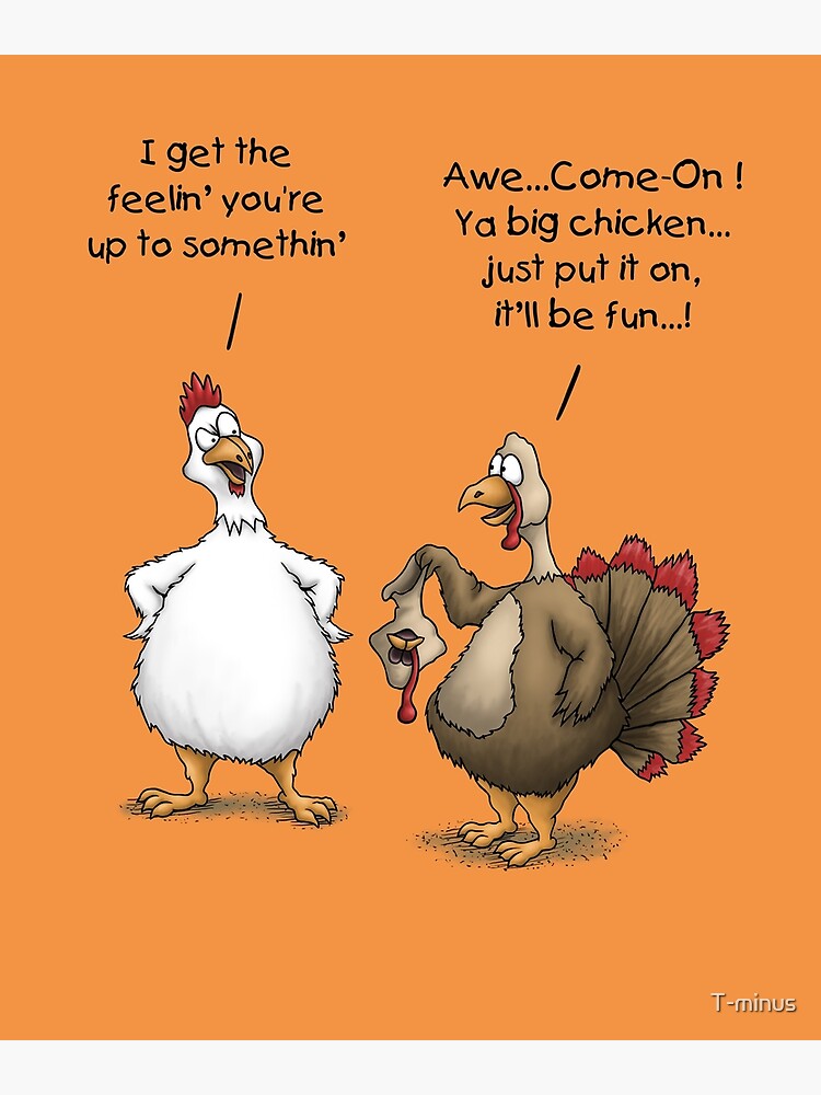 Lustiges Thanksgiving-großes Huhn. Es wird ein lustiger Truthahn-Cartoon  sein | Grußkarte