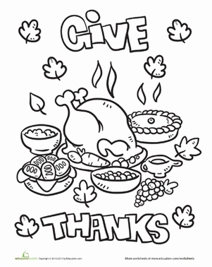 thanksgiving dinner coloring pages