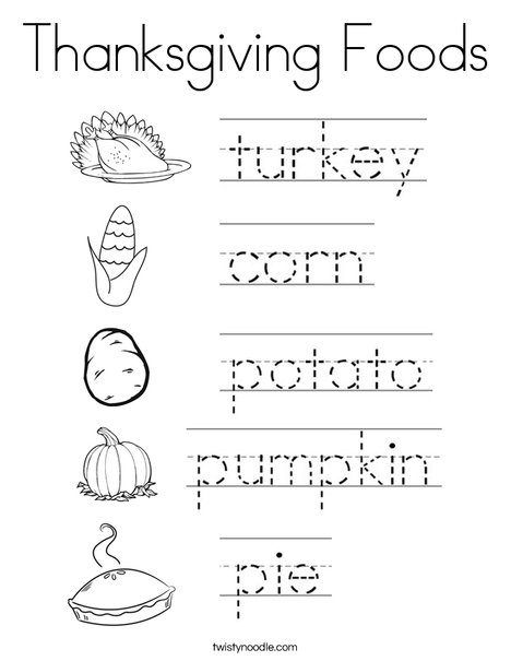 thanksgiving food coloring pages