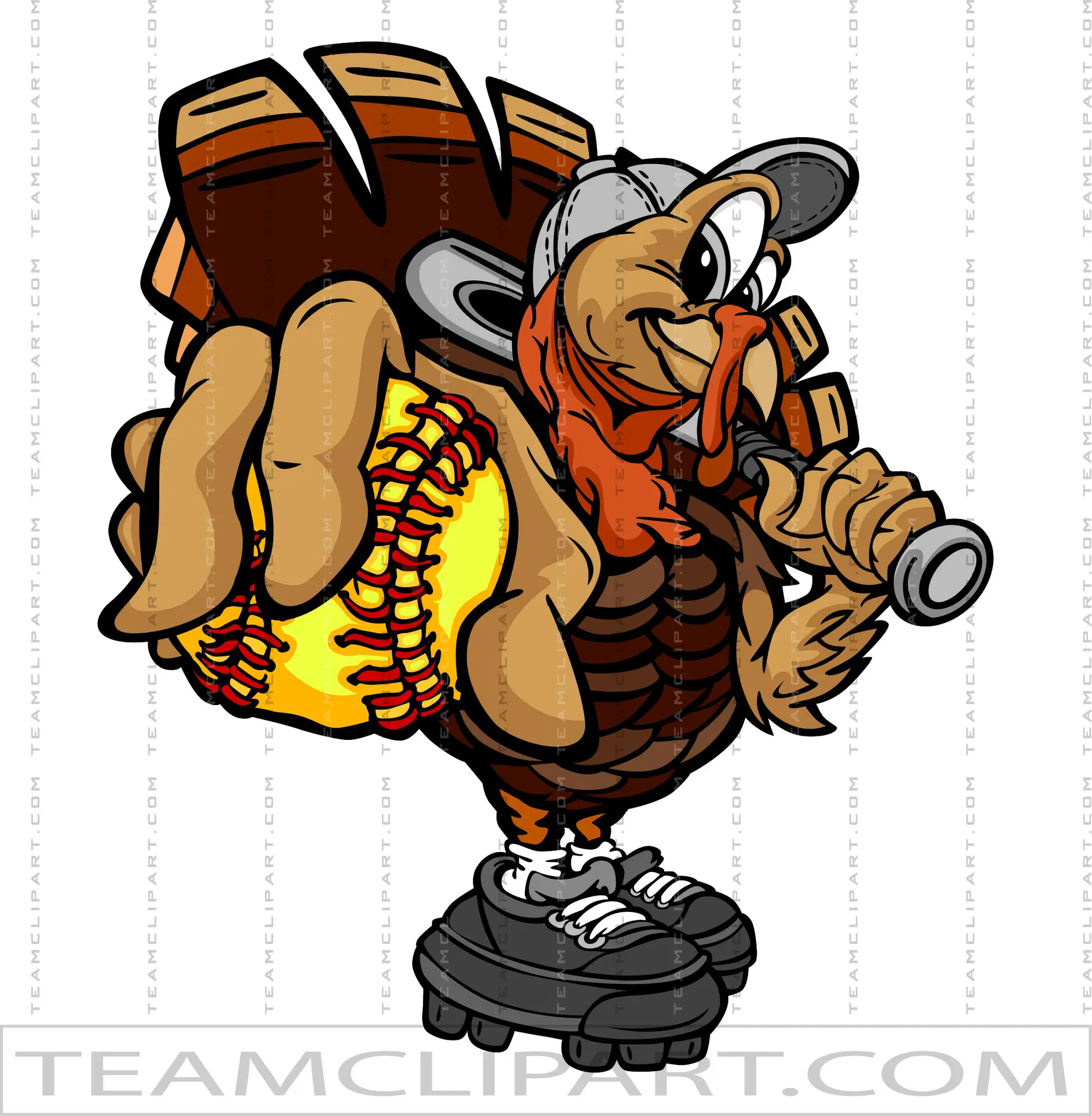 thanksgiving softball cliparts