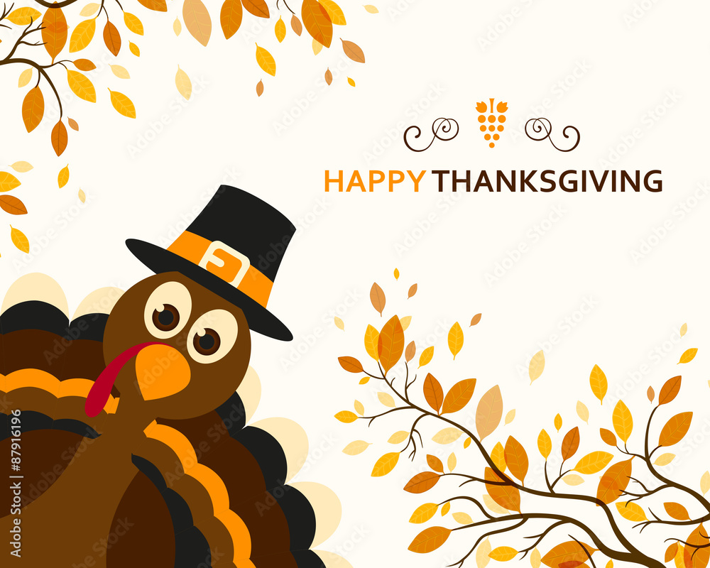 Vector Illustration of a Happy Thanksgiving Celebration Design ...