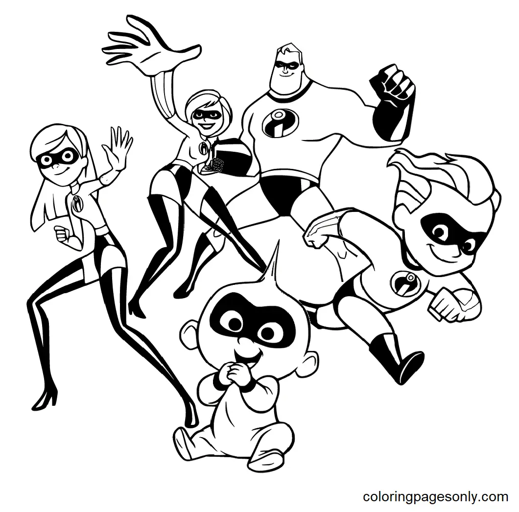 the incredibles coloring pages