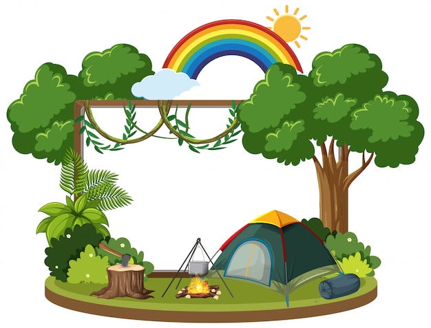 Premium Vector | Background template with camping theme