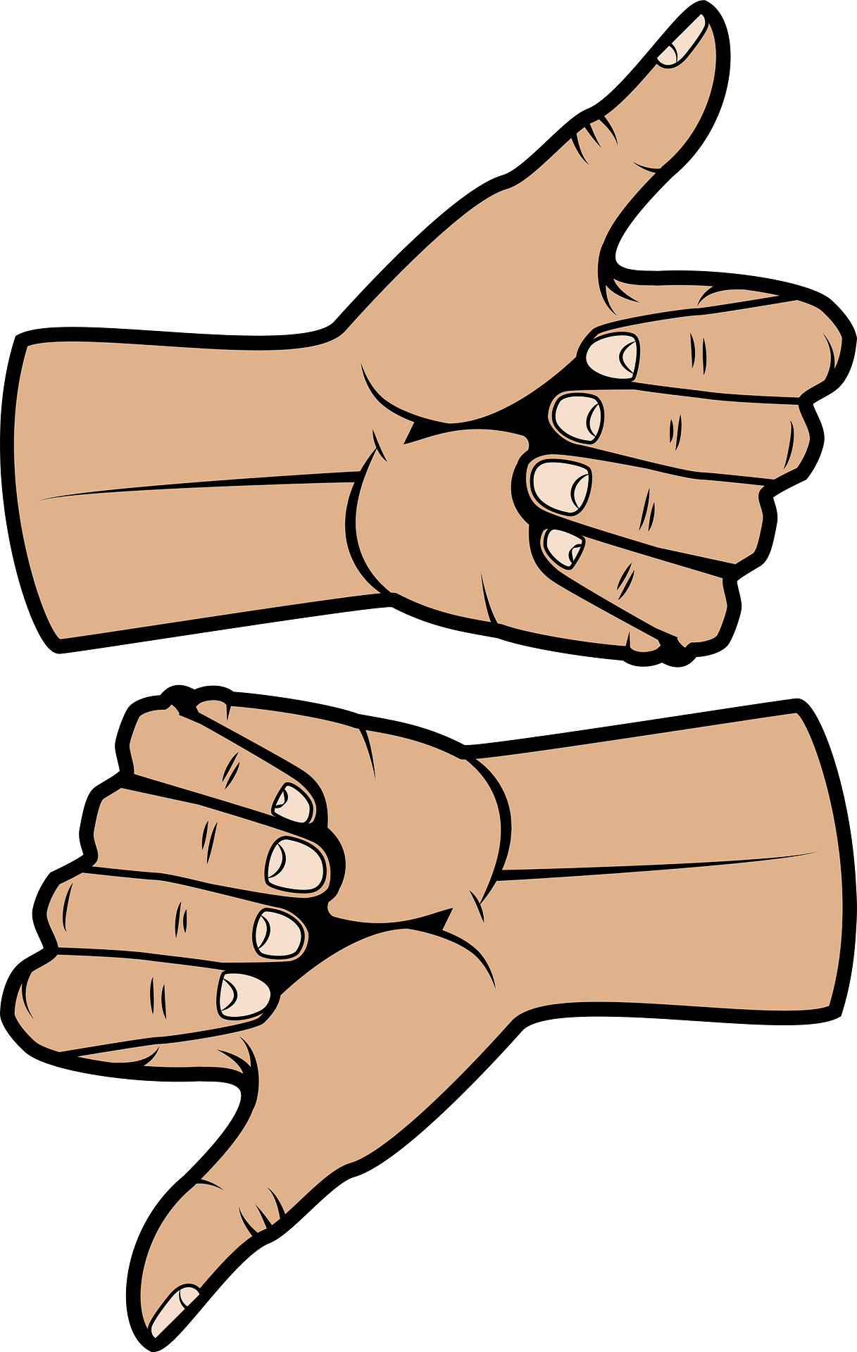 Thumb up and down - Free vector clipart images on clipart library.com