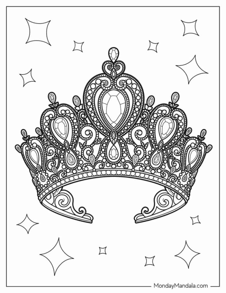 tiara coloring pages