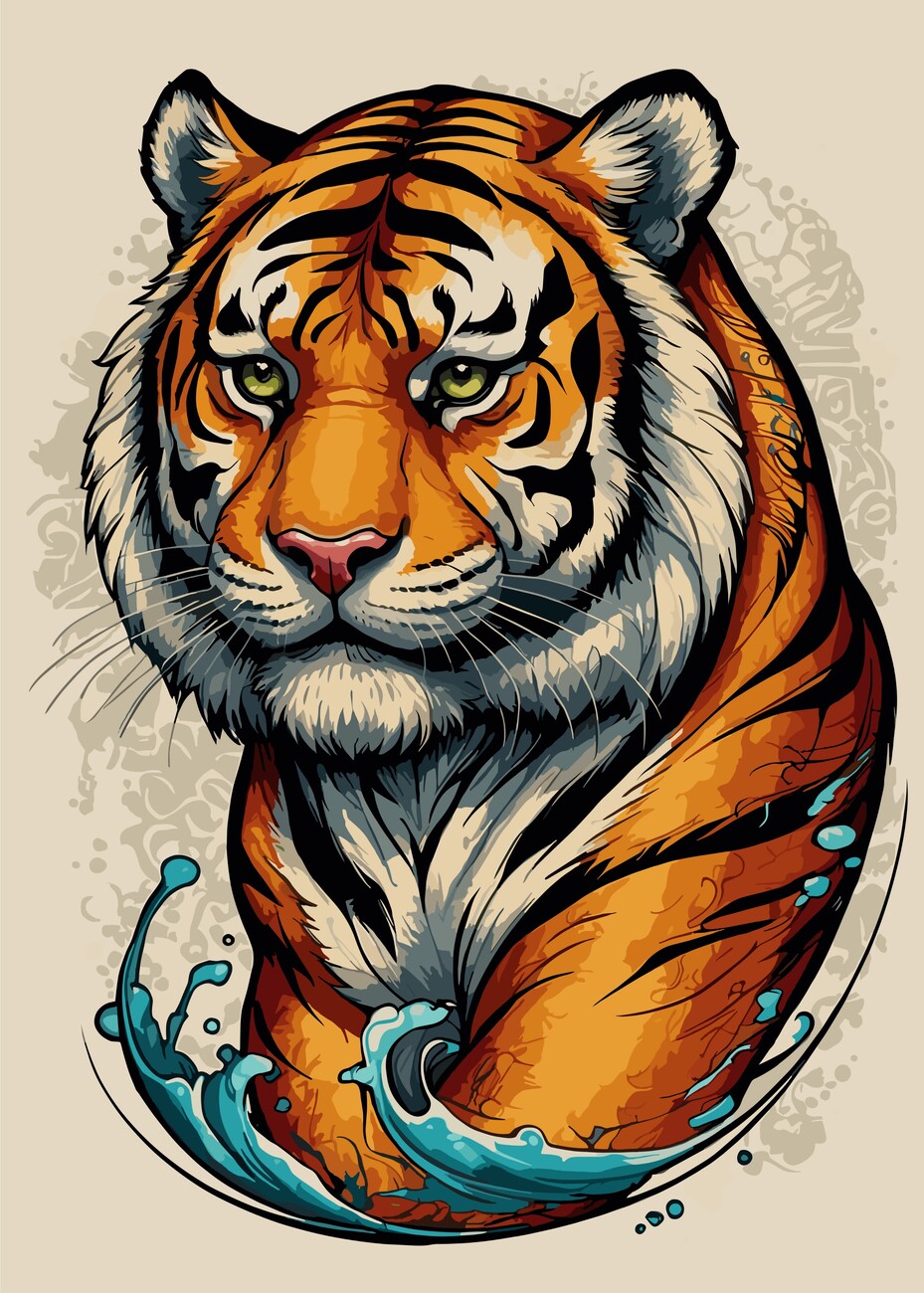 Illustration Tiger Head Animal