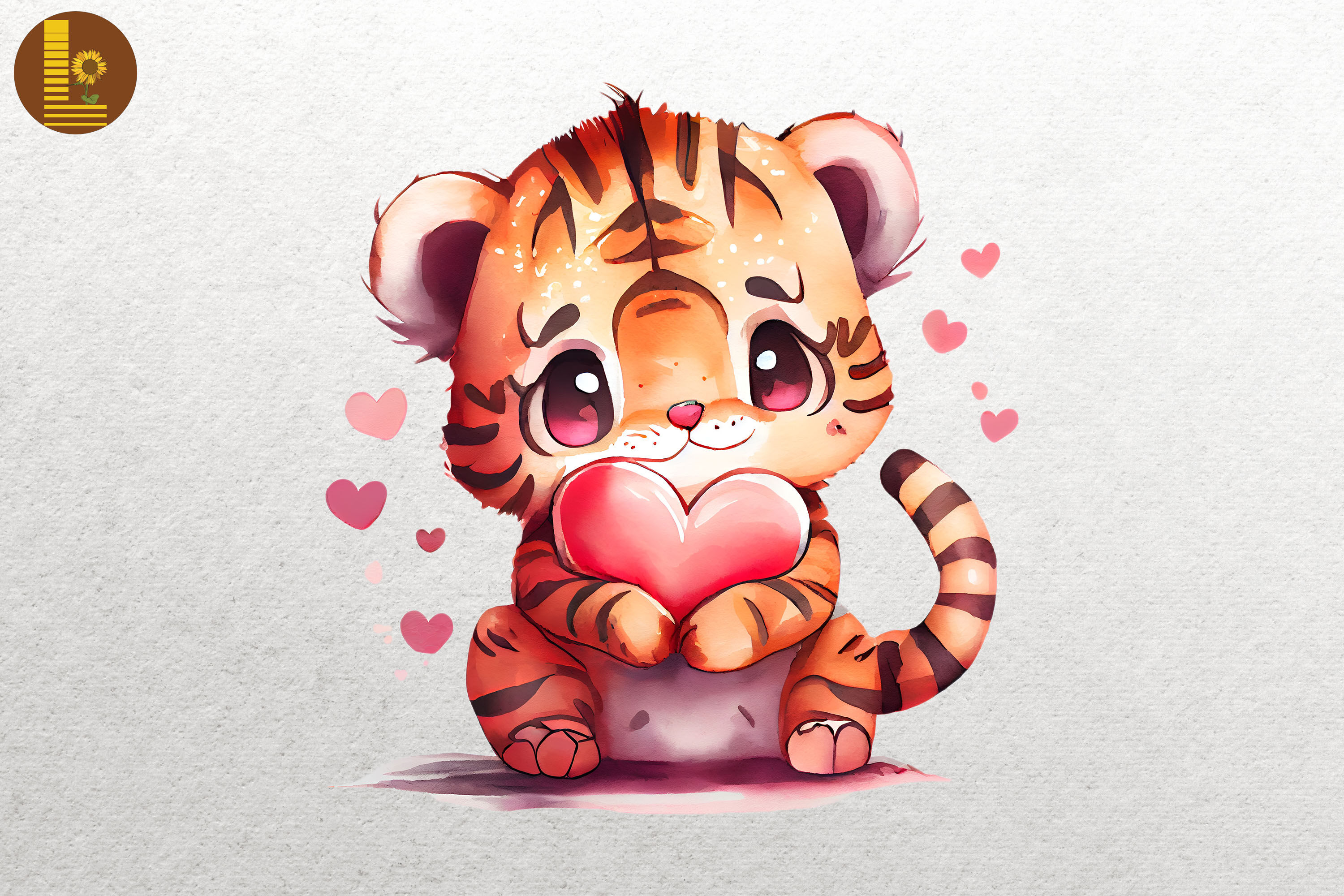 Lovely Cute Baby Tiger Valentines Day By Mulew Art ...