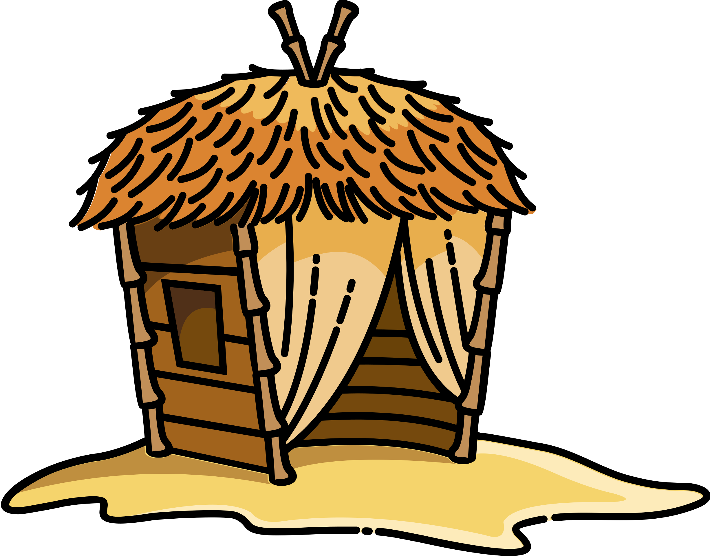 tiki hut clipart