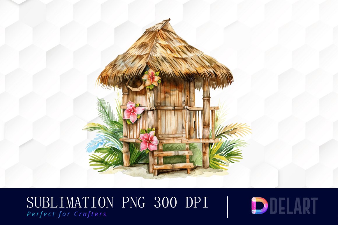 tiki hut clipart