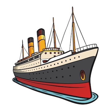 Vector titanic ship on white background | Premium AI-generated vector