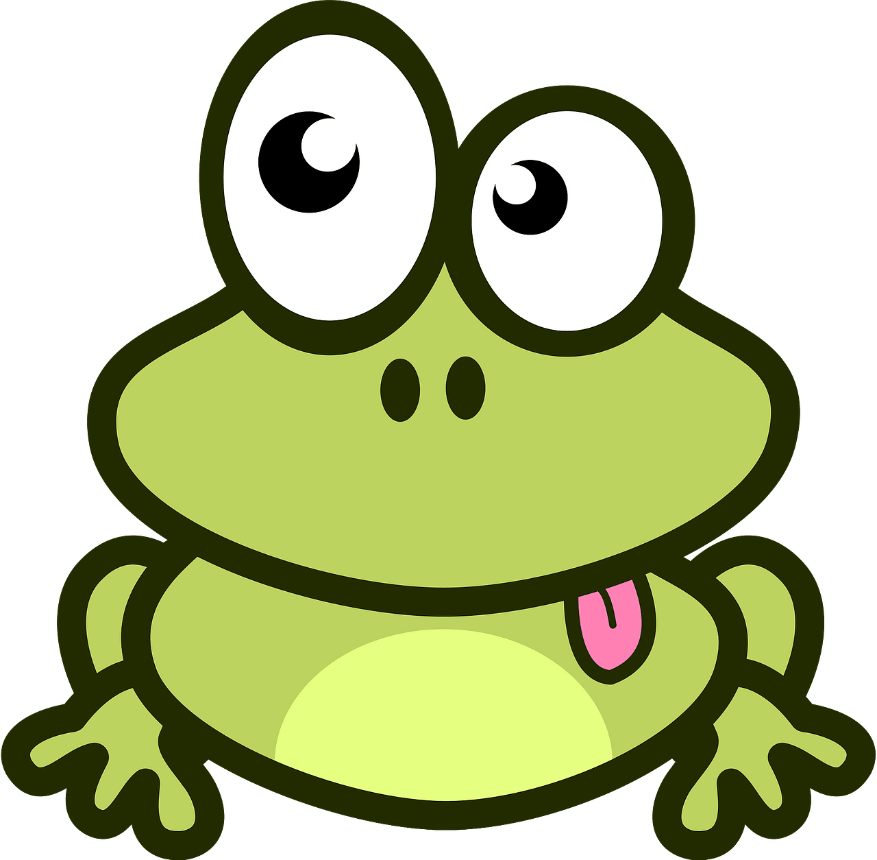 Cartoon frog showing tongue - Free vector clipart images on ...