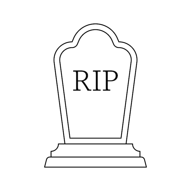 Premium Vector | Coloring page with Tombstone for kids