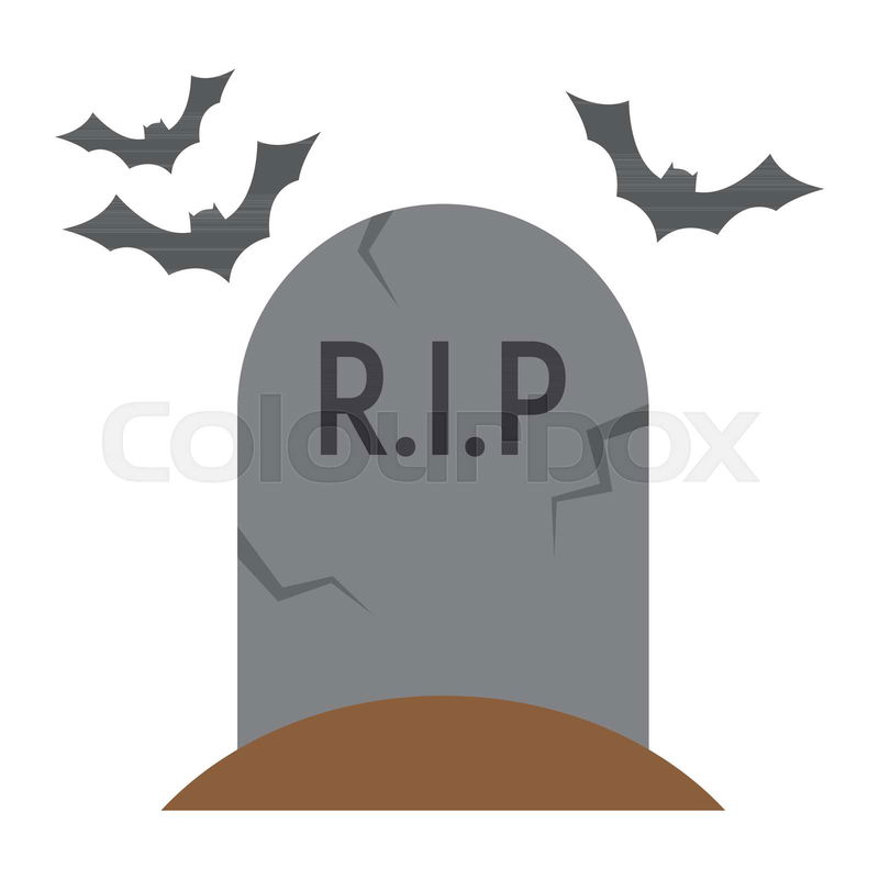 Tombstone flat icon, halloween and scary, grave sign vector ...