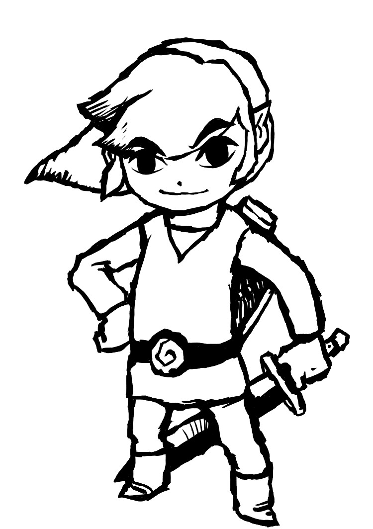 toon link coloring pages