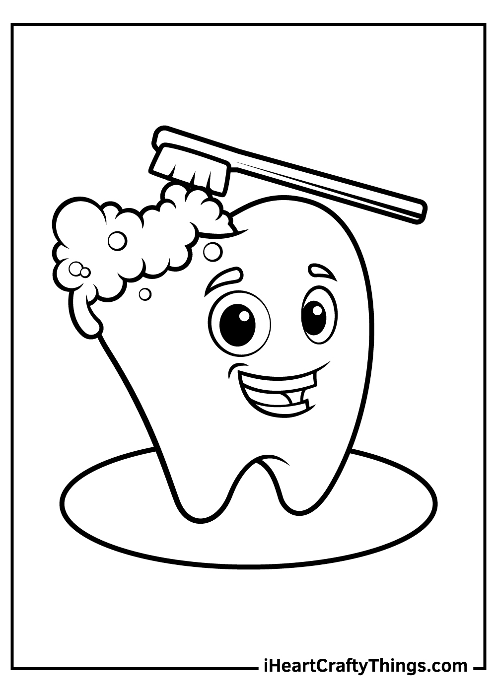 Tooth Brushing Coloring Page