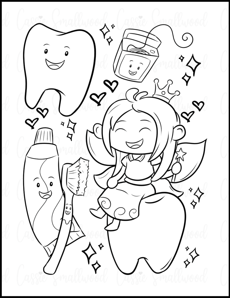 20 Fun Tooth Fairy Coloring Pages FREE Printables - Cassie Smallwood