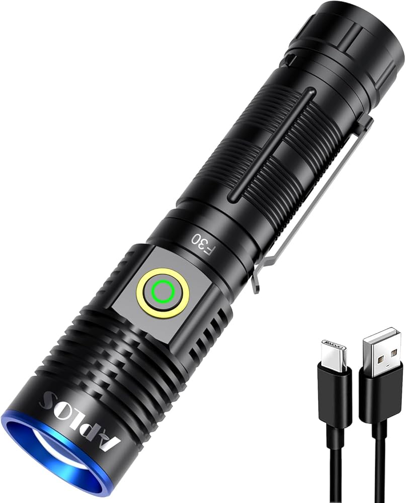 APLOS F30 Zoom Torchs led Rechargeable, 3000 Lumens dimmable Torch, EDC  Tactical Flash Lights high lumens, Zoomable Flashlight and infinitely  dimmable ...