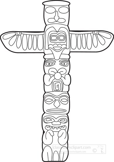 totem outline cliparts