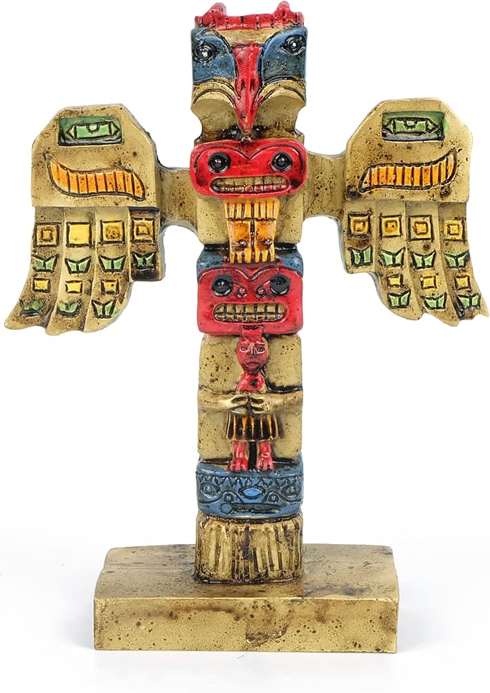 Amazon.de: TRANSGOOD Indianer-Totem-Stange, indische Figuren, Mini-Figuren,  11,4 cm hoch, Alaska-Totemstange, Aborigine-Stil, Dekor