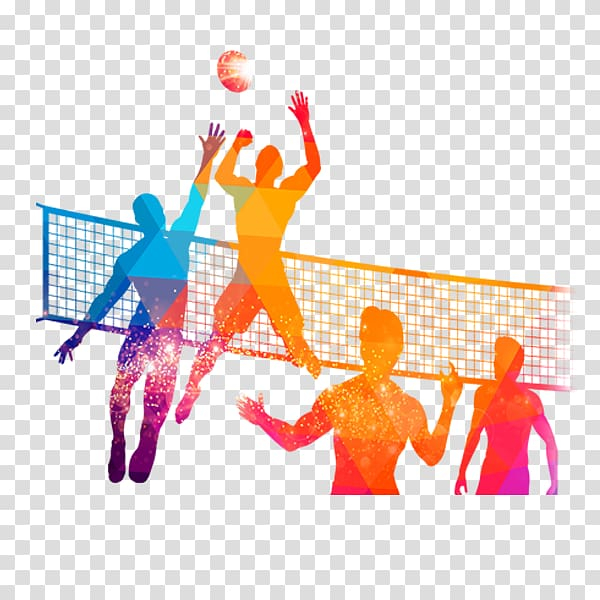 Free: Multicolored volleyball game silhouette, People volleyball ...
