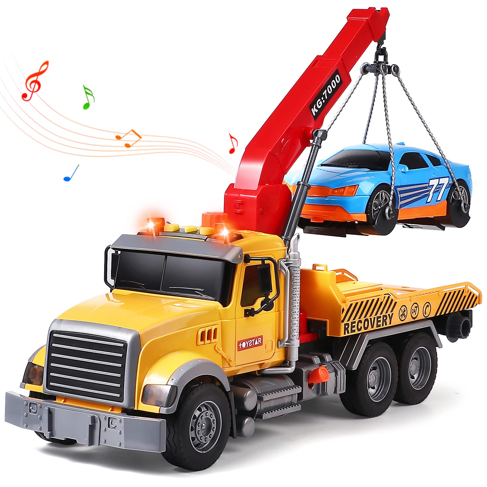 Tacobear Tow Truck Toy Large Transporter Truck 1:16 Tow Toy with Racing Car  Sound and Light Vehicles Children Toy Gift for Boys 3 4 5 6 Years: ...