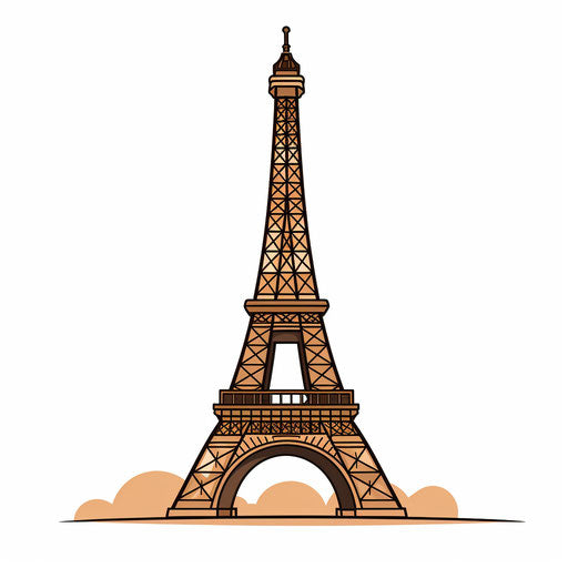 High-Res Eiffel Tower Clipart in Minimalist Art Style Art: 4K &amp; Vector