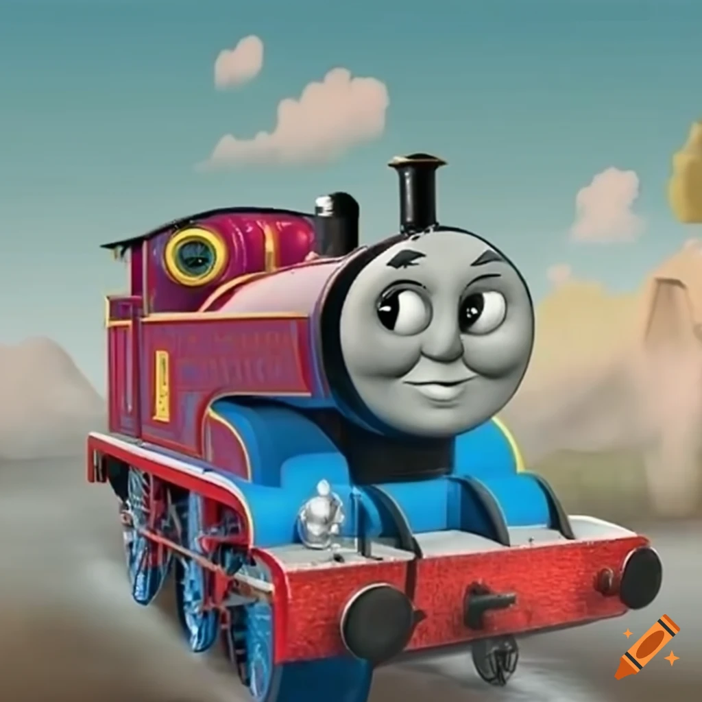 Thomas and friends train cartoon characters on Craiyon