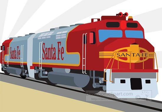 Train Clipart-santa fe train engine train clipart