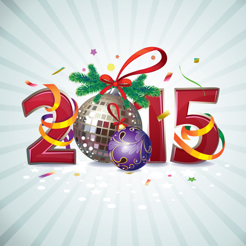 Creative 2015 christmas ball vector design free download