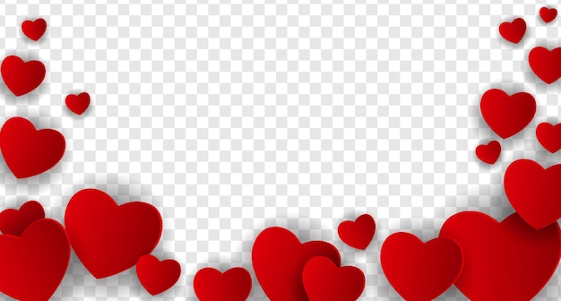 Premium Vector | Hearts isolated on transparent background ...