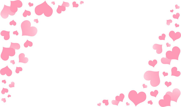 Pink hearts frame, png transparent overlay Valentines day banner ...