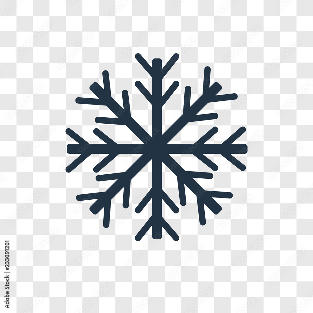 Snowflake vector icon isolated on transparent background ...