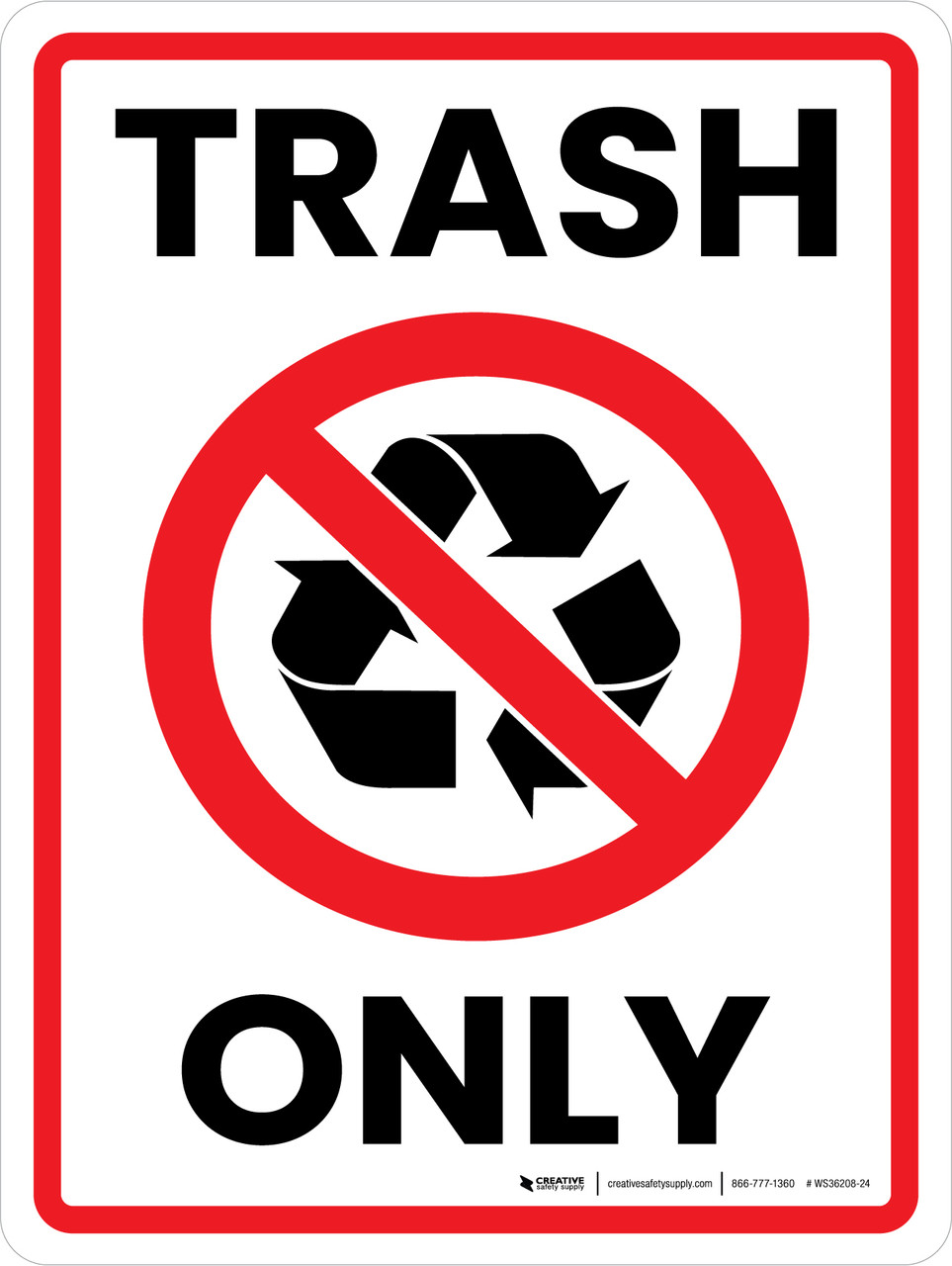 trash sign