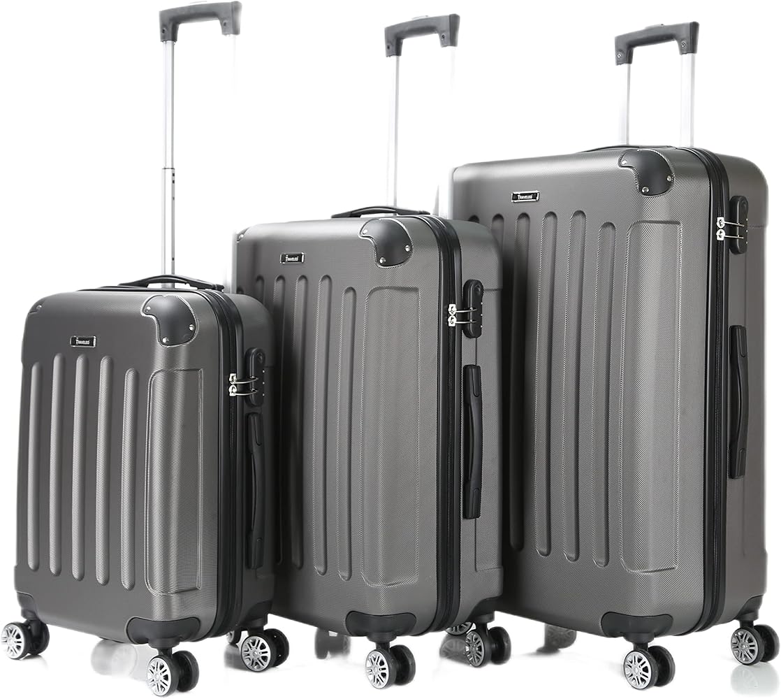 COFI 1453 Travel Suitcase 3-Piece Hard Shell Trolley Set Suitcase Set Hand  Luggage Travel Bag Grey, blue : Amazon.de: Fashion
