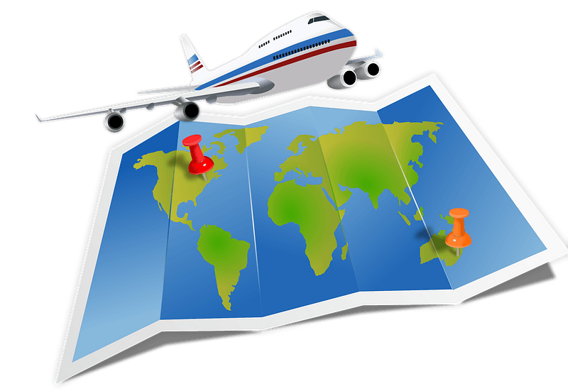 Travel Map and Airplane - Free vector clipart images on clipart library.com