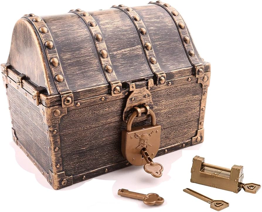Pirate Treasure Chest for Kids Large Plastic Pirate Vintage ...