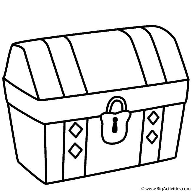 Treasure Chest - Coloring Page (Pirates)