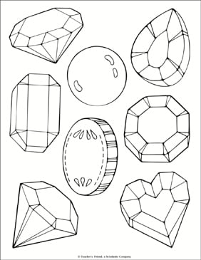 Jewel and Treasure Coloring Page | Printable Coloring Pages