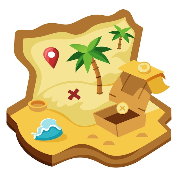 Treasure map clipart vector art and illustration | Premium AI ...