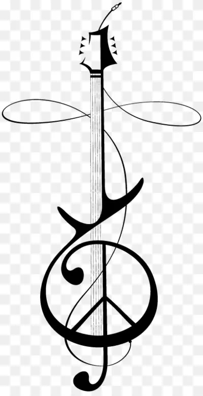 treble clef peace sign