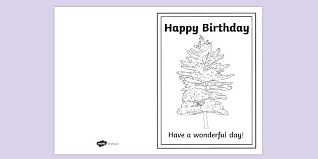 tree birthday coloring page