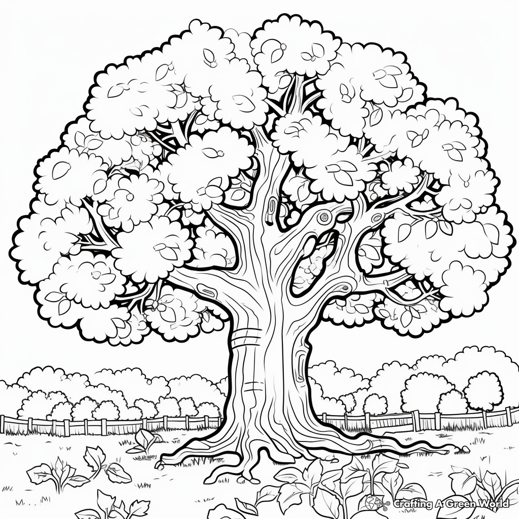 tree birthday coloring page