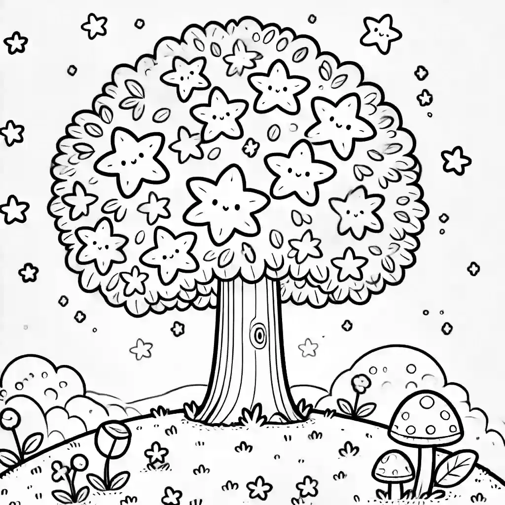 tree coloring pages for kids