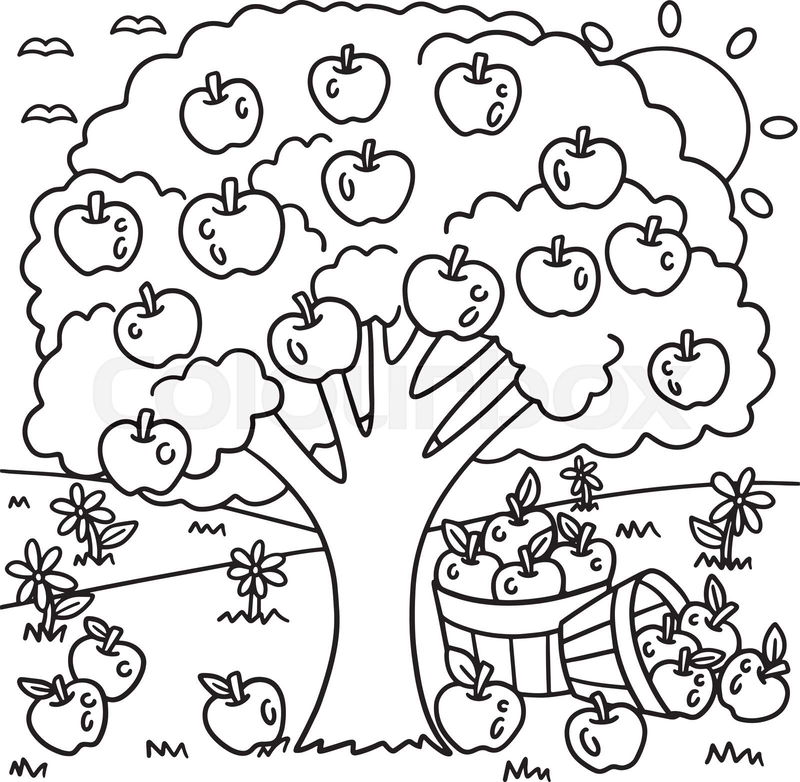 tree coloring pages for kids