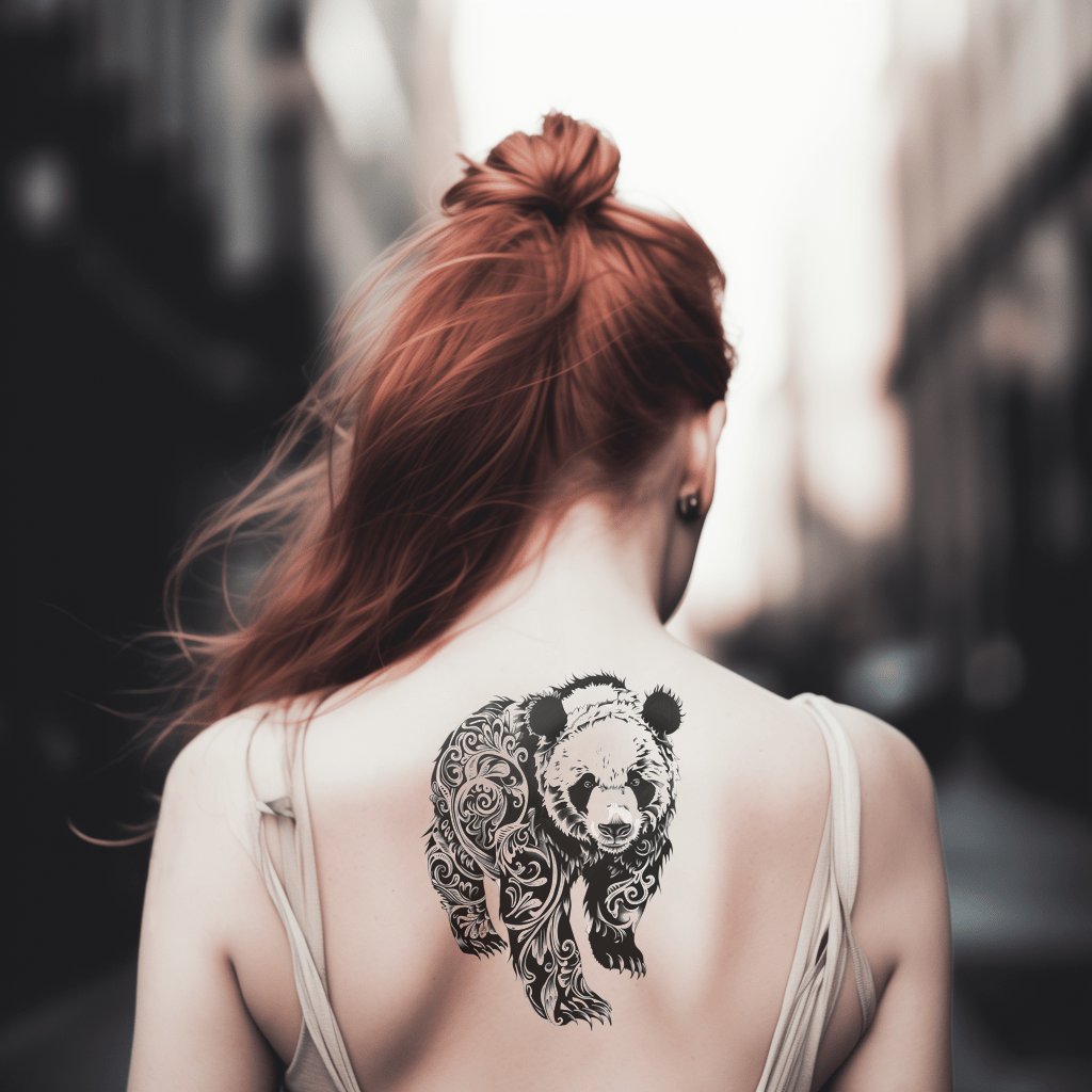 tribal panda tattoo